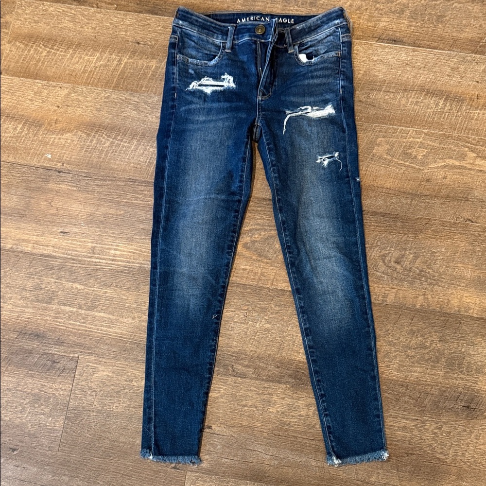 American Eagle Outfitters Women's Dark Blue Skinny Jeans